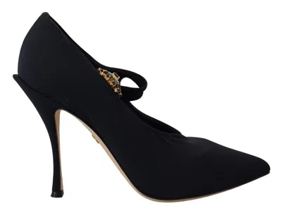Dolce & Gabbana Black Socks Stretch Crystal Pumps Shoes In Black