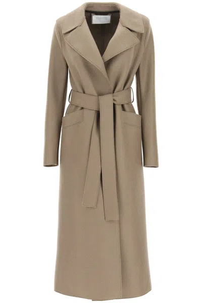 Harris Wharf London Long Pressed Wool Coat In Brown