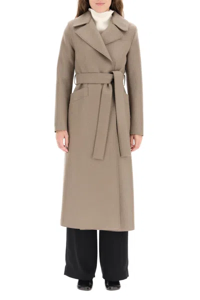 Harris Wharf London Long Pressed Wool Coat In Brown