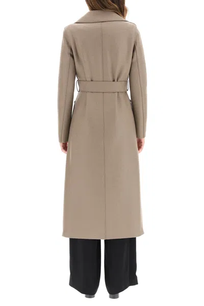 Harris Wharf London Long Pressed Wool Coat In Brown