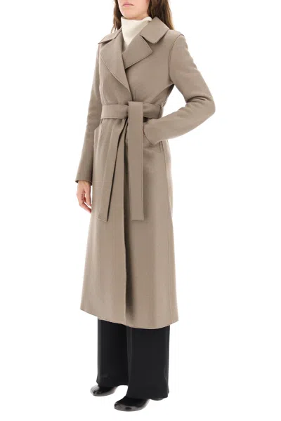 Harris Wharf London Long Pressed Wool Coat In Brown