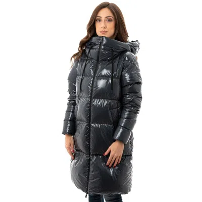 Herno Padded Long Down Jacket With Removable Sleeves  In Blue