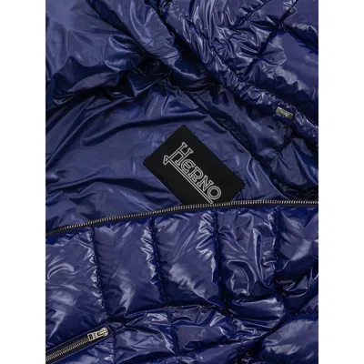 Herno Blue Polyamide Jackets & Women's Coat In Blue