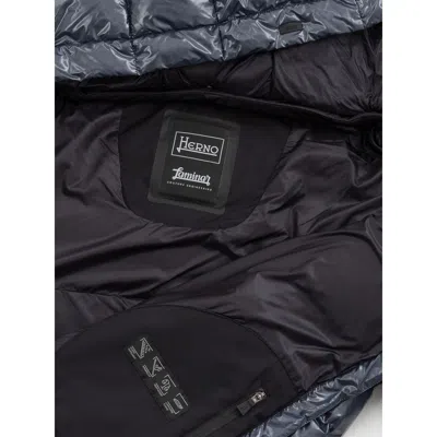 Herno Padded Long Down Jacket With Removable Sleeves  In Blue