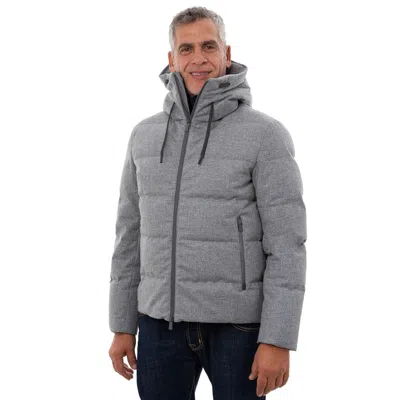 Herno Bomber Jacket In Cashmere, Silk And Ecoage In Gray