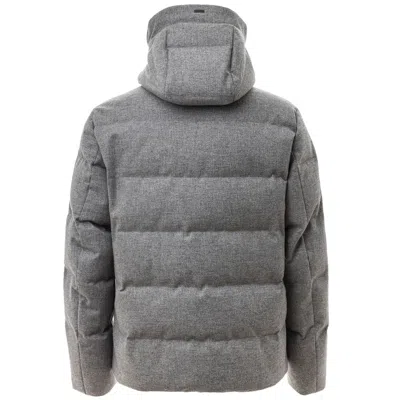 Herno Bomber Jacket In Cashmere, Silk And Ecoage In Gray
