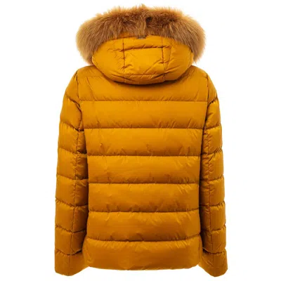 Herno Padded Jacket With Hood And Removable Fur  In Yellow