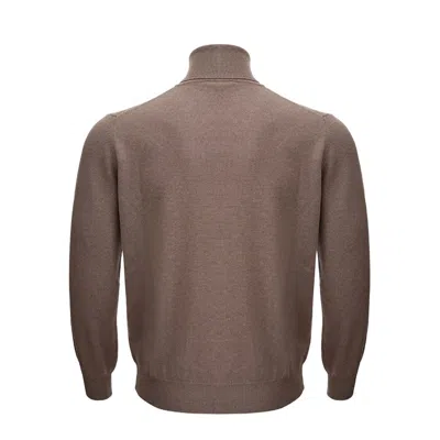 Kangra Cashmere Elegant Brown Woolen Sweater For Men In Brown