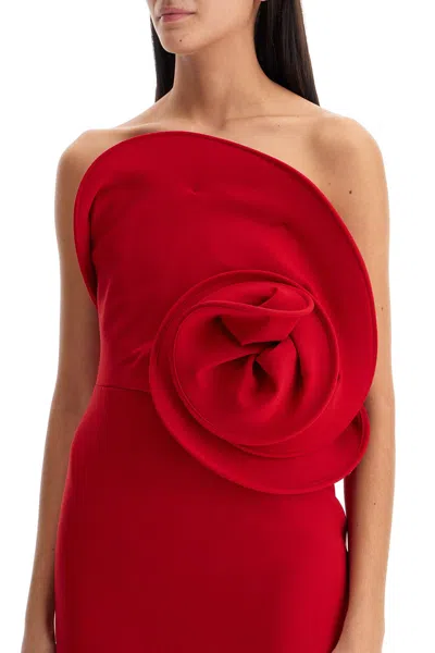 Magda Butrym Strapless Appliquéd Wool-blend Mini Dress In Red