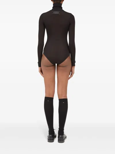 Maison Margiela Maison Martin Margiela Women Body Collo Alto Semitrasparente In Black