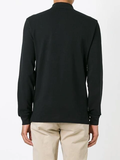 Shop Polo Ralph Lauren Long Sleeve Polo Shirt In Black