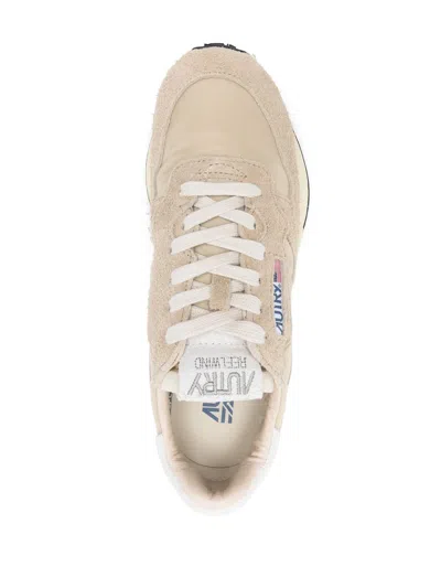 Autry Reelwind Low Nylon And Leather Craquele Pepper And White Sneakers