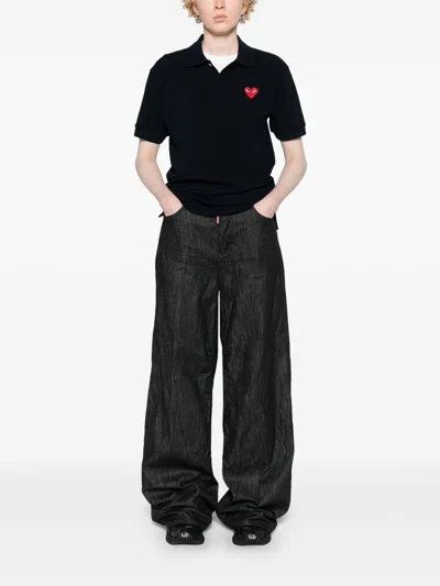 Comme Des Garçons Play Man Polo Shirt Black Size S Cotton