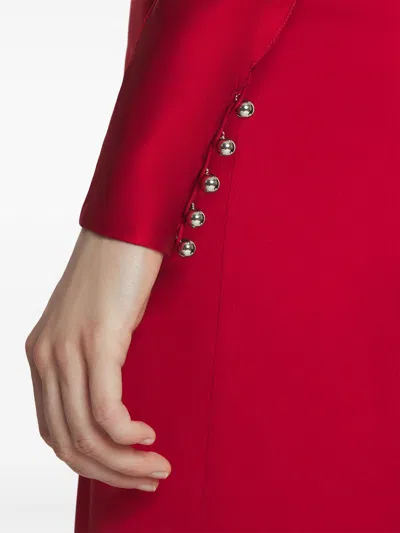 Lanvin Draped V-neck Dress In Red