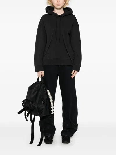 Mm6 Maison Margiela Felpa Con Cappuccio In Jersey Di Cotone Pieghettato