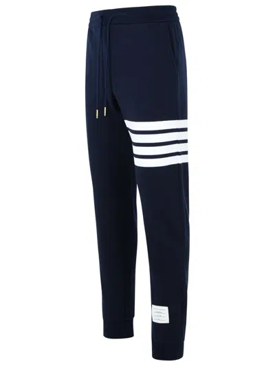Thom Browne Jogger Blue Cotton Pants In Blue