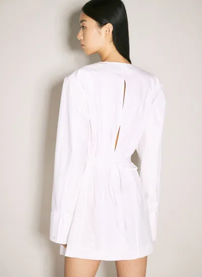 Alexander Wang White Wrap Minidress In White