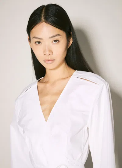 Alexander Wang White Wrap Minidress In White