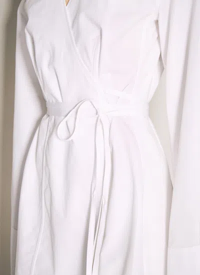 Alexander Wang White Wrap Minidress In White
