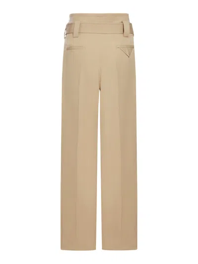 Bottega Veneta Gabardine Trousers With Belt In Brown