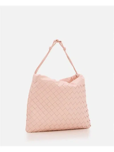 Bottega Veneta Medium Dustbag Intrecciato Leather Shoulder Bag In Pink