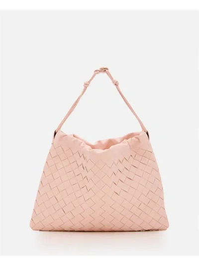 Bottega Veneta Medium Dustbag Intrecciato Leather Shoulder Bag In Pink
