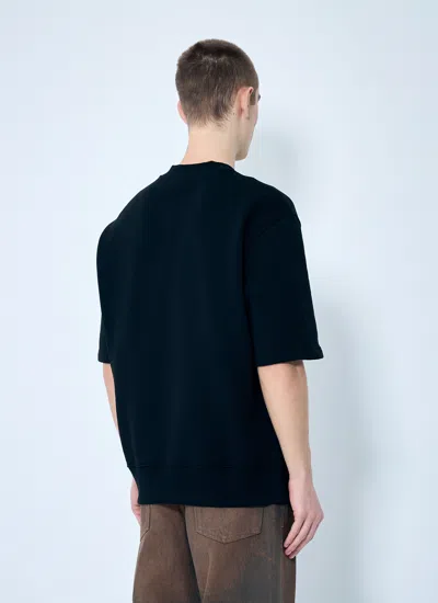Diesel S-cooling Biologic Cotton Sweatshirt With Metal Oval-d Logo In Black
