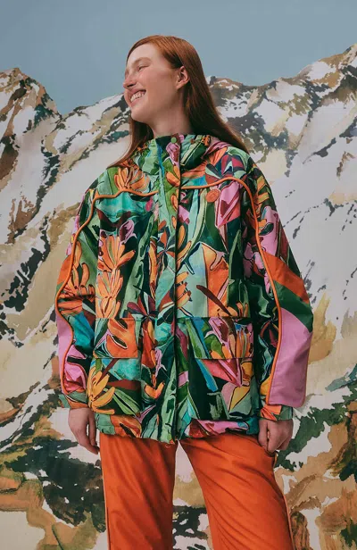 Farm Rio Active Multicolor Banana Leaves Ski Jacket In Banana Leaves