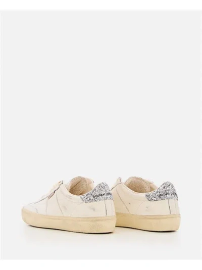 Golden Goose Soul Star Distressed Glittered Sneakers In White