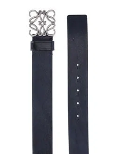 Loewe Chunky Anagram Belt In Calfskin In Black
