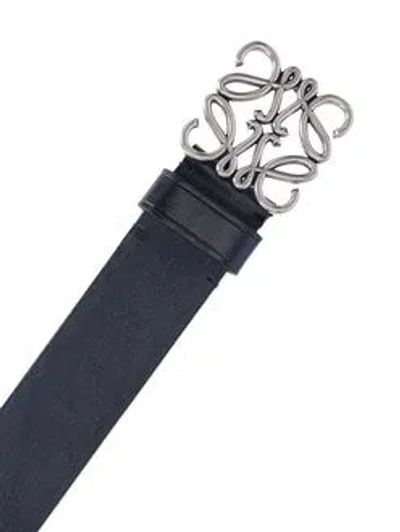 Loewe Chunky Anagram Belt In Calfskin In Black