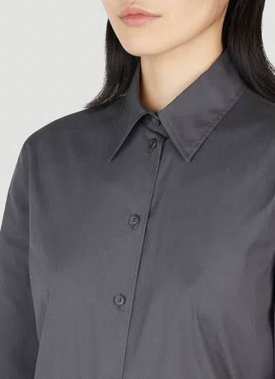 Prada Collared Long-sleeve Skinny-leg Jumpsuit In Gray