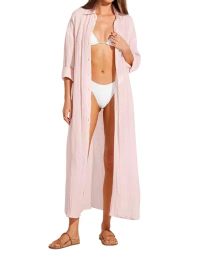 VITAMIN A PLAYA MAXI COVER UP DRESS IN SUNKISSED ECOLINEN 