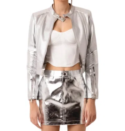 Amylynn Cindy Racer Jacket In Silver In Silver