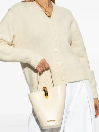 Jacquemus Womens Light Ivory Le Petit Bambola Small Leather Top-handle Bag In White