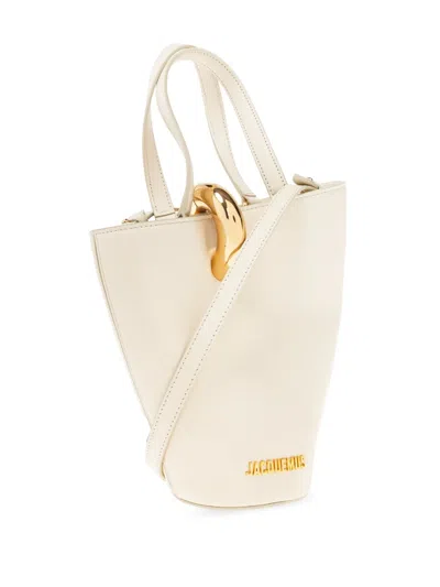 Jacquemus Womens Light Ivory Le Petit Bambola Small Leather Top-handle Bag In White