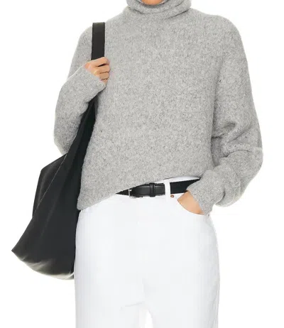 Nili Lotan Sierra Sweater In Light Grey Melange In Grey