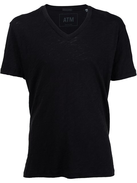 Atm Anthony Thomas Melillo Cotton Jersey V-neck T-shirt In Black | ModeSens