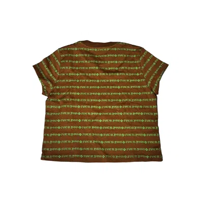 Chrome Hearts Teens From Mars Striped Chomper T-shirts Brown Lime