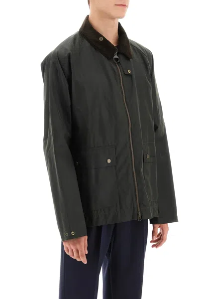 Barbour Mens Sage Bedale Waxed-cotton Jacket In Green
