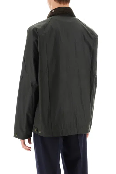 Barbour Mens Sage Bedale Waxed-cotton Jacket In Green