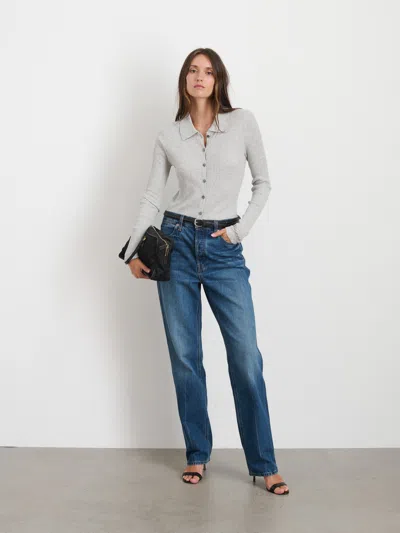 Alex Mill Jackie Polo In Heather Grey