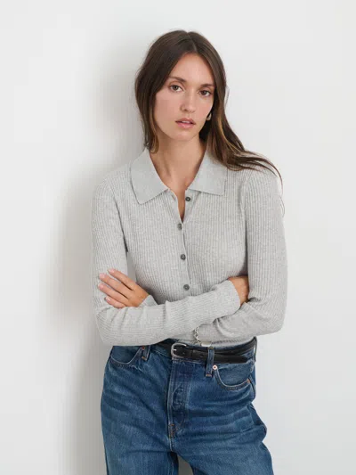 Alex Mill Jackie Polo In Heather Grey
