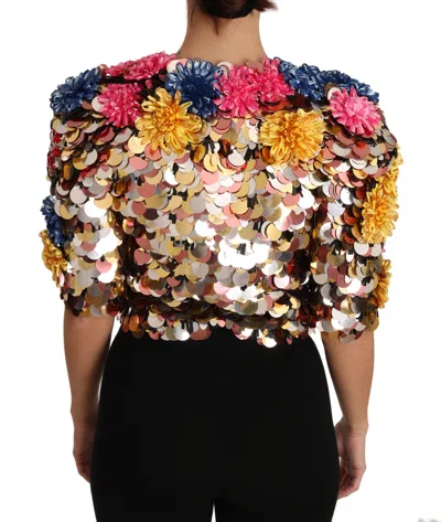 Dolce & Gabbana Enchanted Sicily Crystal-embellished Short Jacket In Multicolor