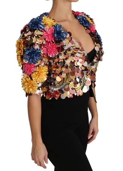Dolce & Gabbana Enchanted Sicily Crystal-embellished Short Jacket In Multicolor