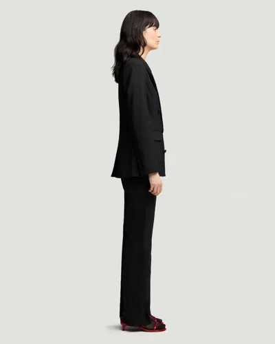 Argent Women's Satin-trim Wool Tuxedo Blazer In Black
