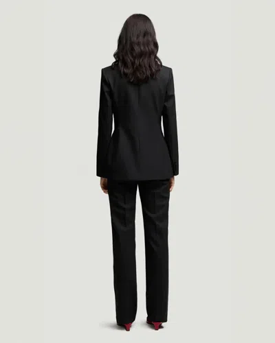 Argent Women's Satin-trim Wool Tuxedo Blazer In Black