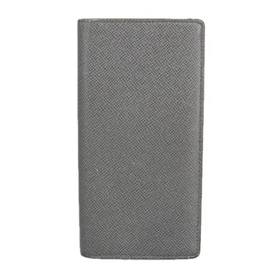 Pre-owned Louis Vuitton Brazza Grey Leather Wallet  ()