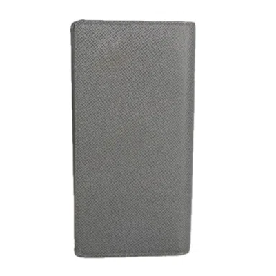 Pre-owned Louis Vuitton Brazza Grey Leather Wallet  ()