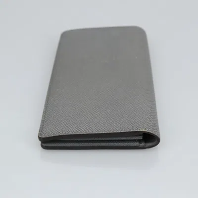Pre-owned Louis Vuitton Brazza Grey Leather Wallet  ()